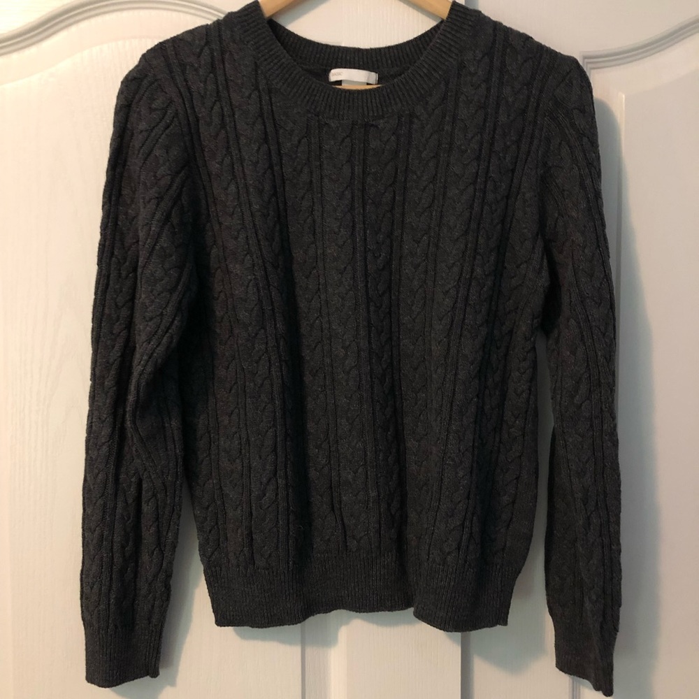 H&M Basic Grey Cable Knit Sweater